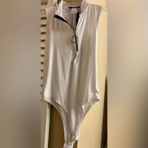 Sleeveless White Bodysuit